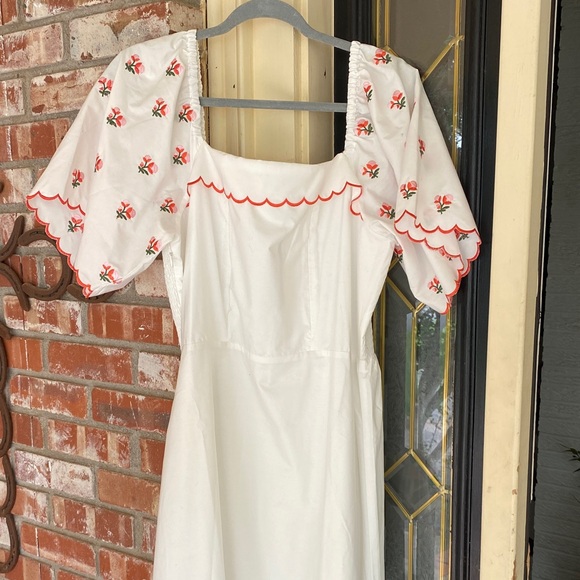 CELLA & FLO  Embroidered  Nursing Evening  White Dress Size 8  NWT - Picture 4 of 9